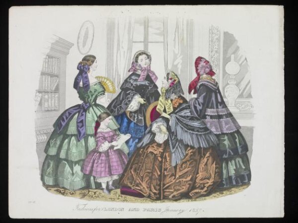 Unknown, London and Paris Fashions for January 1857