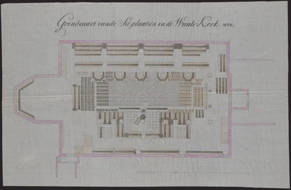 Unknown artist, Plan of the seats in a Walloon Church, 1696
