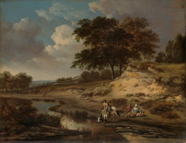 Jan Wijnants, Landscape with a Rider Watering his Horse