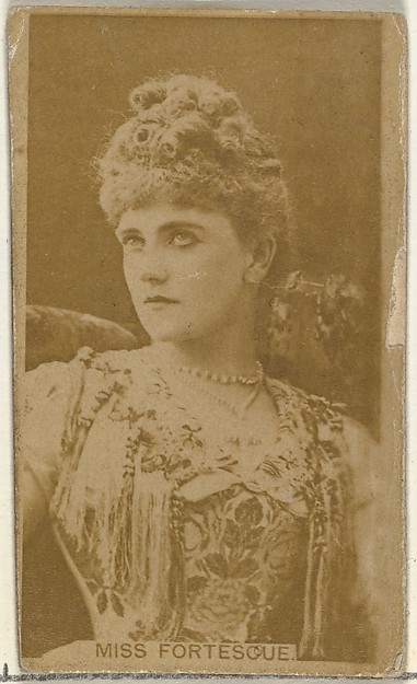 W. Duke, Sons & Co., Miss Fortescue, from the Actors and Actresses series (N145-8) issued by Duke Sons & Co. to promote Duke Cigarettes