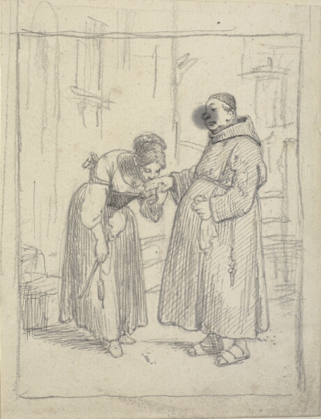 Wilhelm Marstrand, Pige kysser en munks hånd