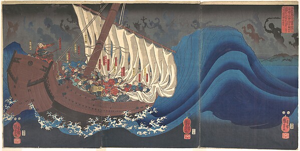 Utagawa Kuniyoshi, Ghosts of the Taira at Daimotsu Bay