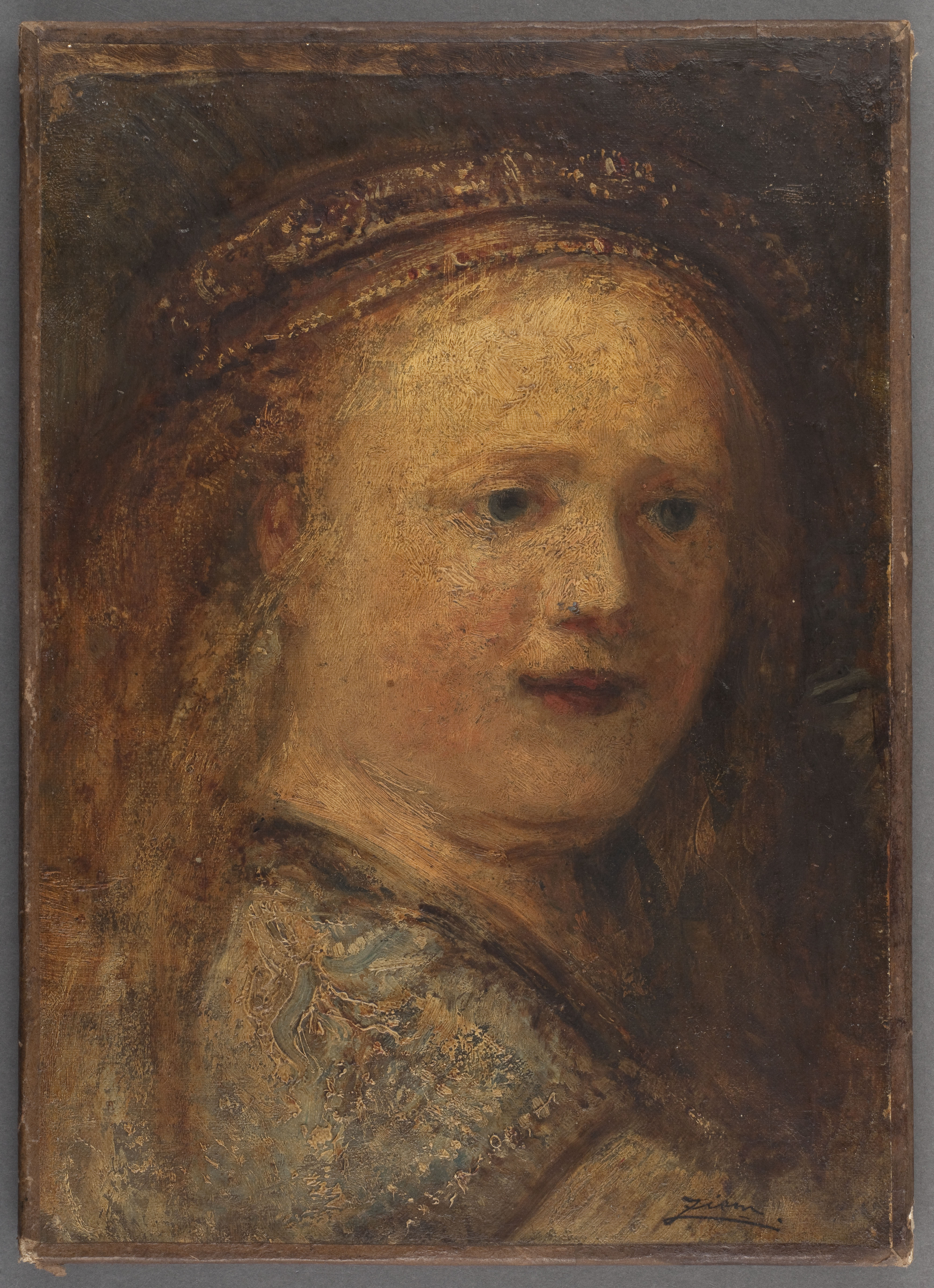 Félix Ziem, Etude de femme, copie d'après Rembrandt