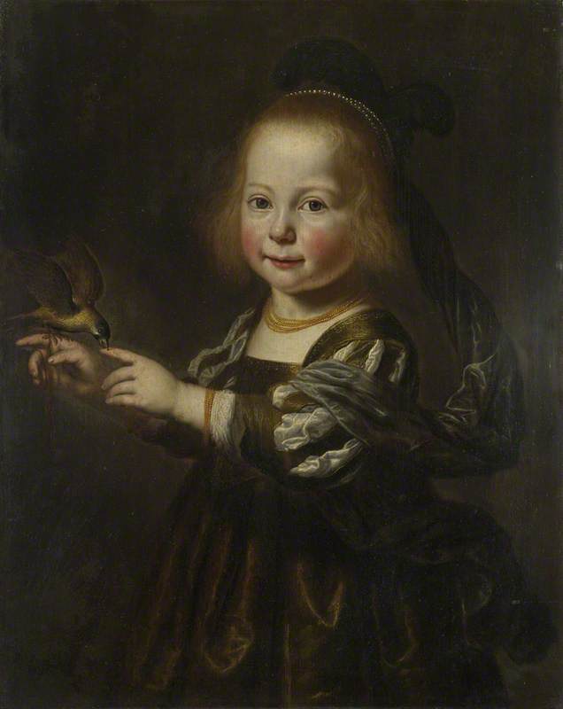 Dirck van Santvoort, Portrait of Geertruyt Spiegel with a Finch
