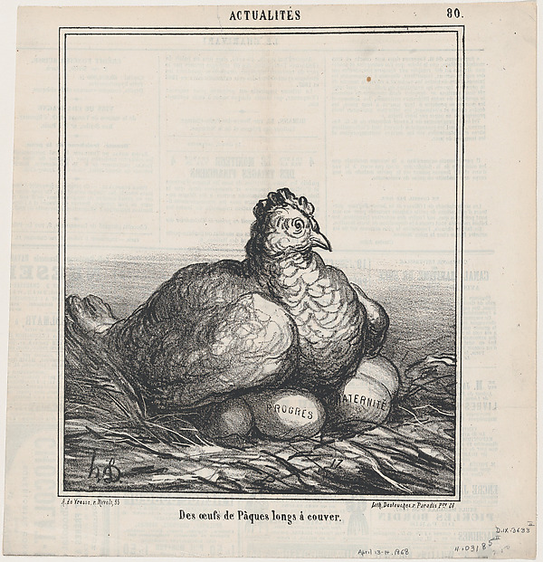 Honoré Daumier, Easter eggs hatched for a long time, from "News of the Day"