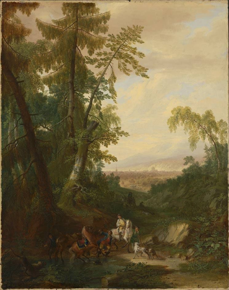 Philipp Hieronymus Brinckmann, Landschaft mit Reitern in einem Hohlweg