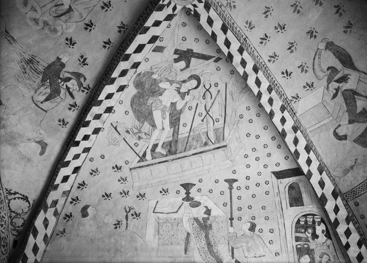 Paul Sandberg, Kalkmålning i uppländsk kyrka, Uppland 1935