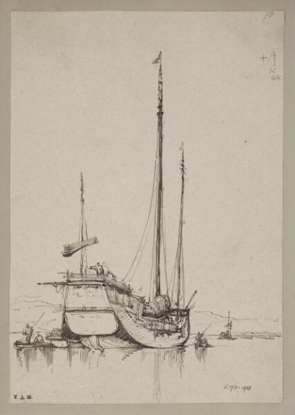 George Chinnery, A junk with smaller craft alongside