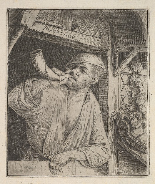 Adriaen van Ostade, Baker Blowing Horn