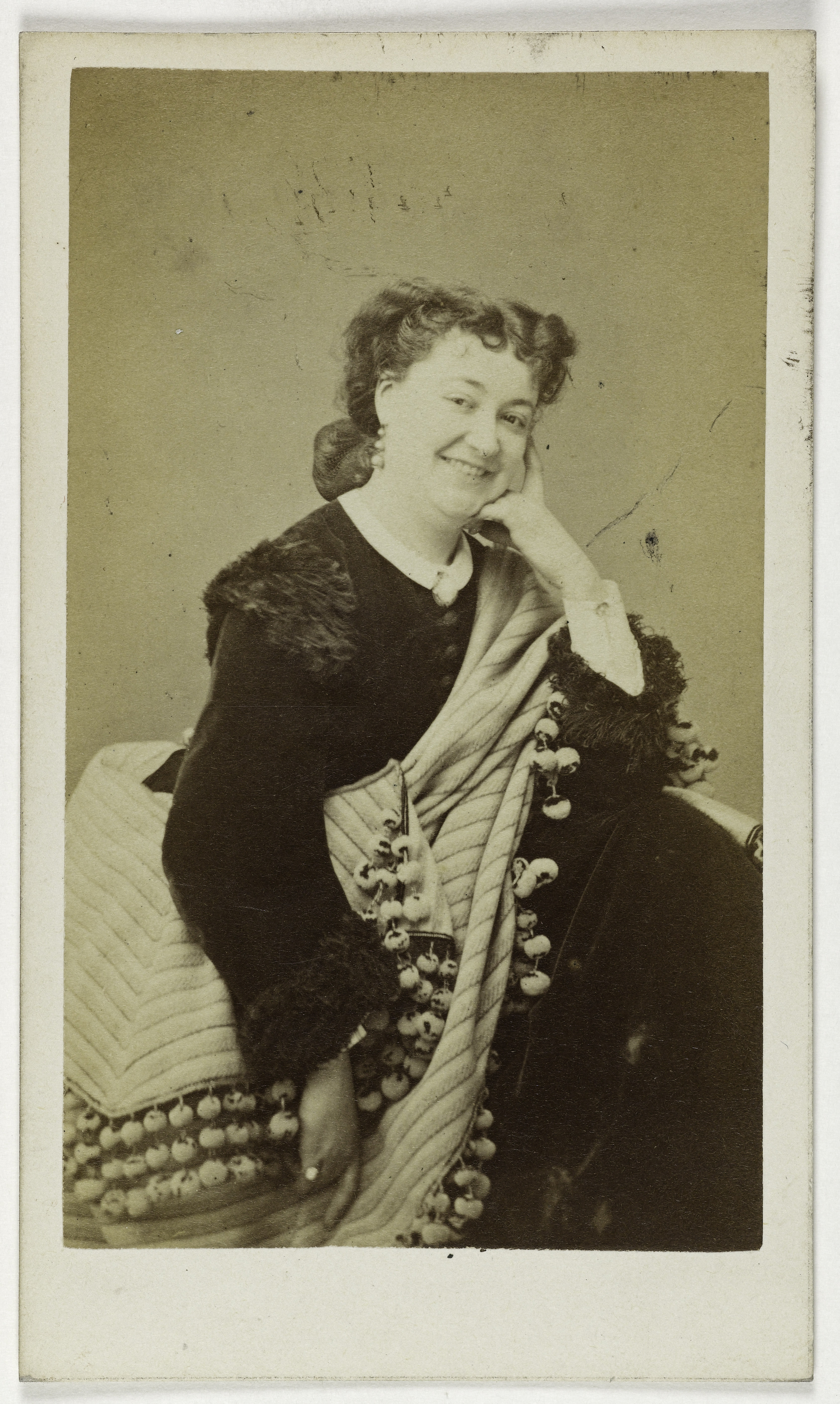 Ulric Grob, Portrait d'Elisabeth de Géraudon ou Gérandon, (dite aussi Volnay), (-1896), (actrice)
