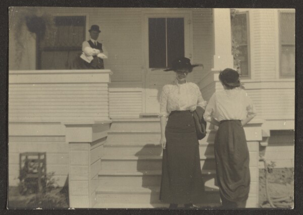 Louis Fleckenstein, [Figures on Porch]