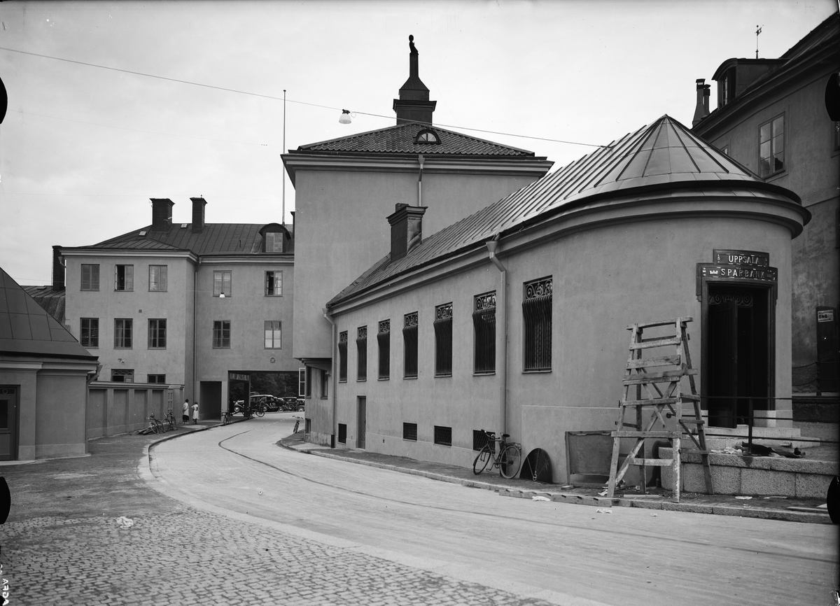 Paul Sandberg, Gillbergska huset, kvarteret Holmen, Uppsala innan invigningen av Genomfarten i augusti 1935