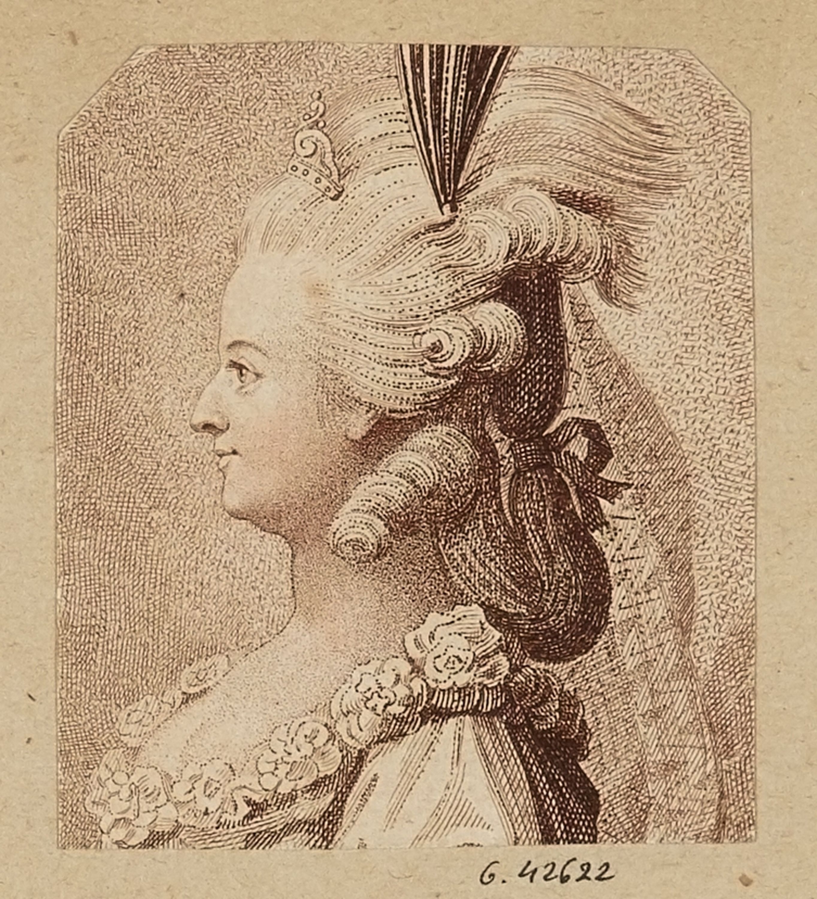 Anonyme, Portrait de profil de Marie-Antoinette