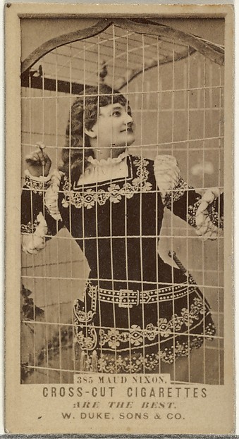 W. Duke, Sons & Co., Card Number 385, Maud Nixon, from the Actors and Actresses series (N145-3) issued by Duke Sons & Co. to promote Cross Cut Cigarettes