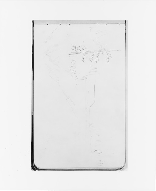 Albert Bierstadt, Sketch of a Mountain with Foreground Tree (from Sketchbook)