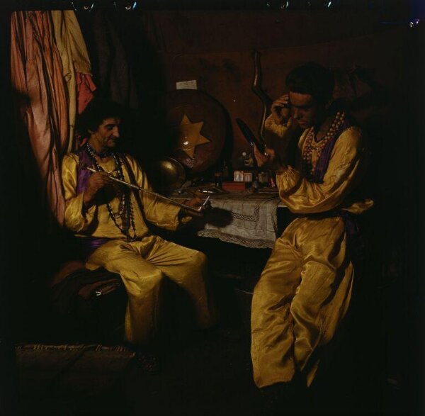Hinde, John Wilfrid, Two circus performers getting ready
