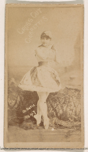 W. Duke, Sons & Co., Card Number 47, De Sotie, from the Actors and Actresses series (N145-1) issued by Duke Sons & Co. to promote Cross Cut Cigarettes