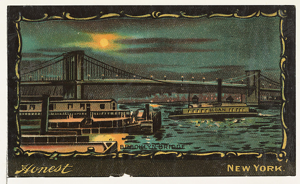 W. Duke, Sons & Co., Brooklyn Bridge, from the Transparencies series (N137) issued by W. Duke, Sons & Co. to promote Honest Long Cut Tobacco