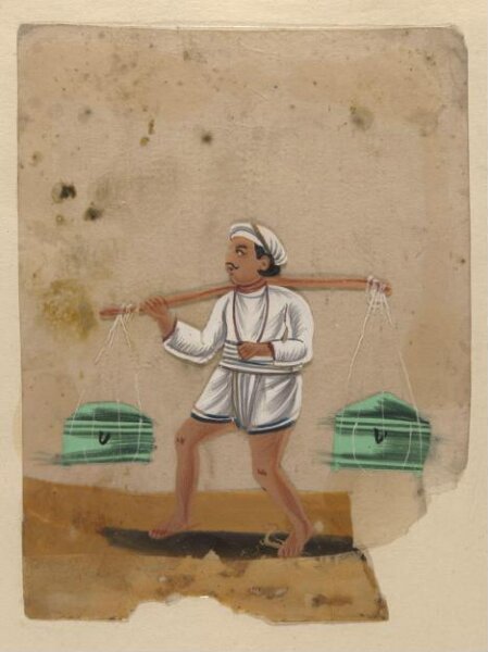 Unknown, One of four costume cards and seven mica overlays.