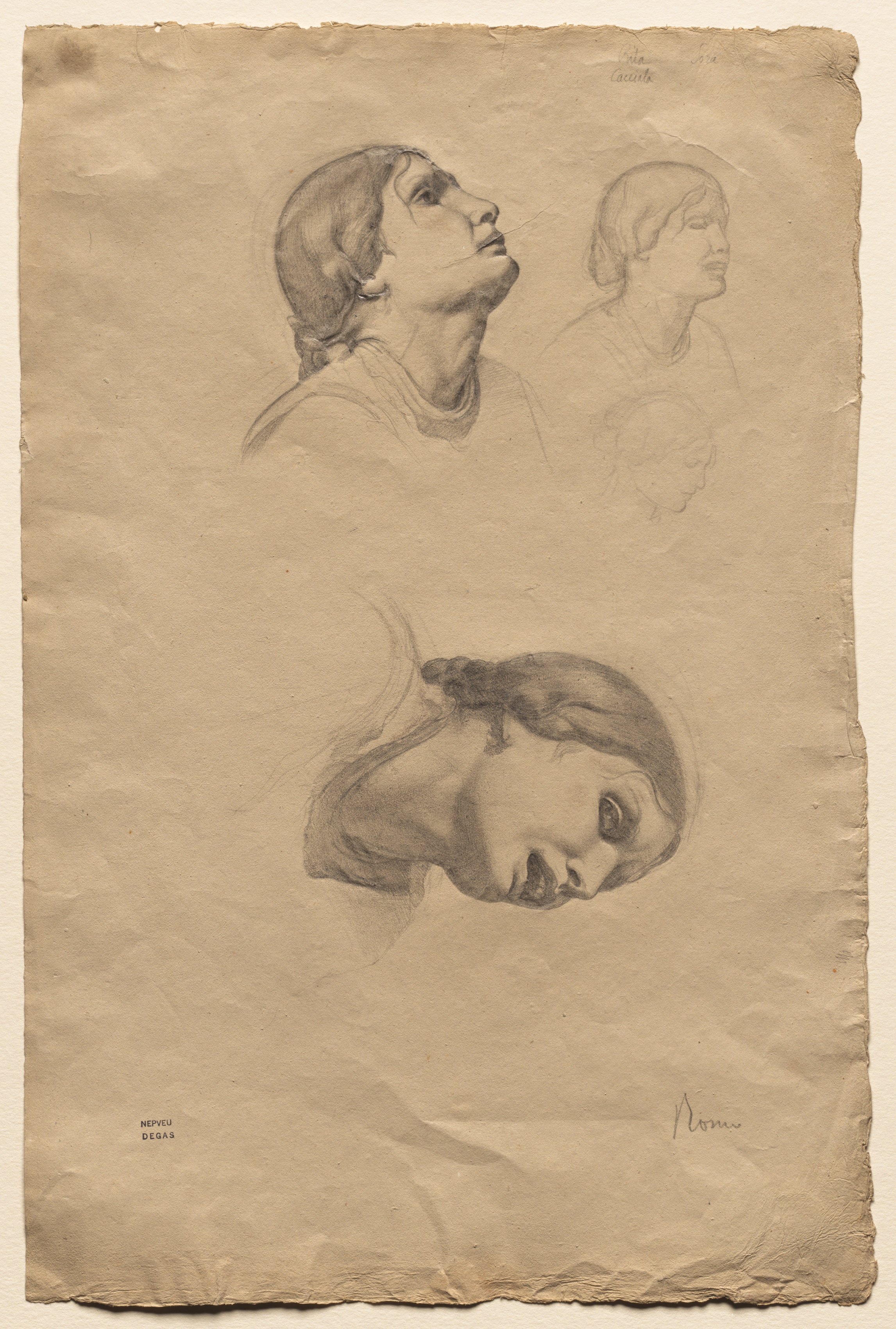 Edgar Degas, Four Studies of the Head of a Young Italian Woman