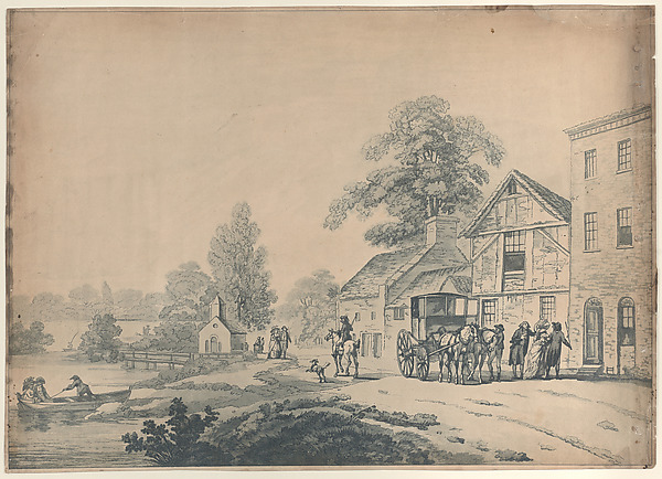 Thomas Rowlandson, A Coach Outside an Inn