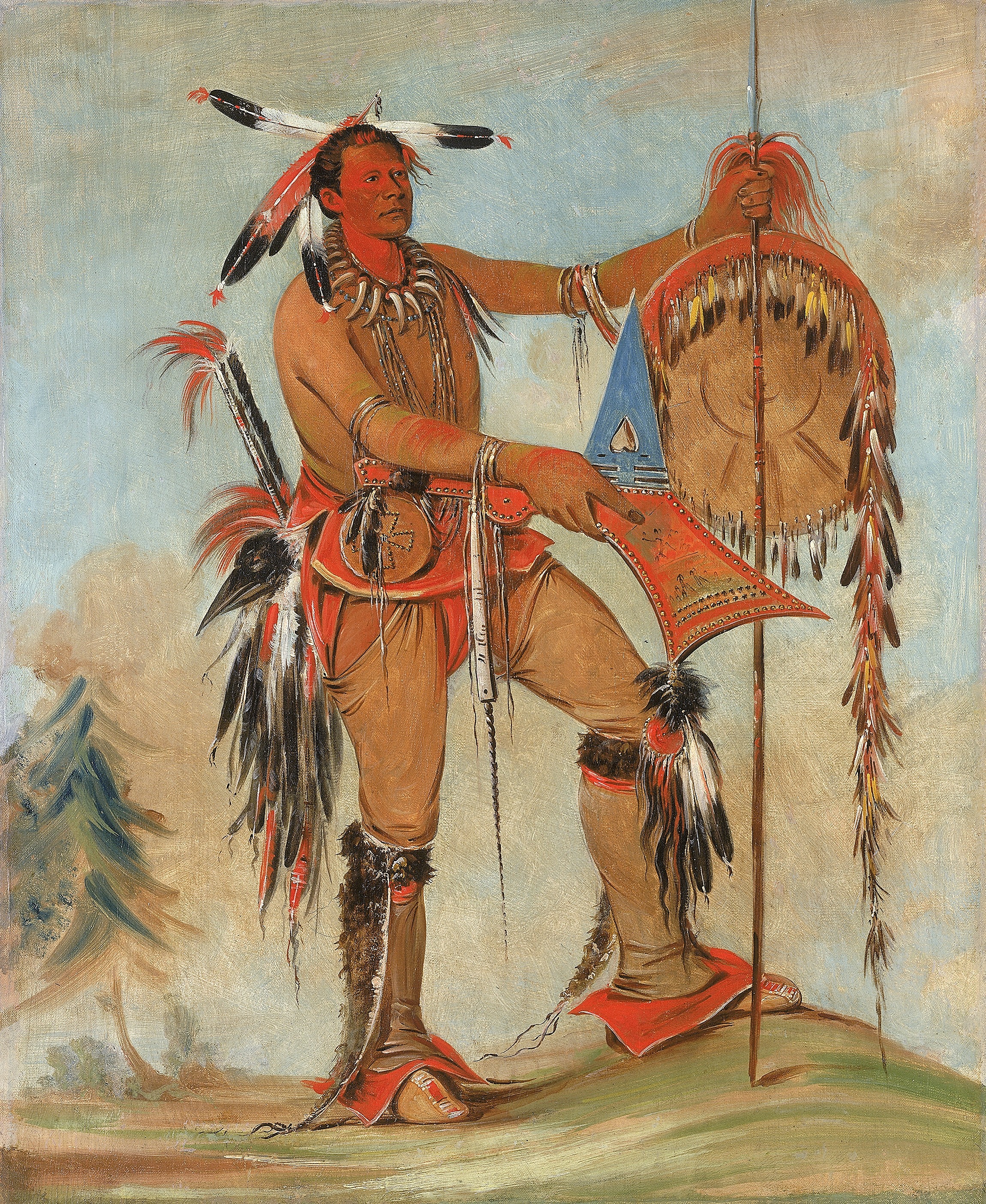George Catlin, Ah-móu-a, The Whale, One of Kee-o-kúk's Principal Braves