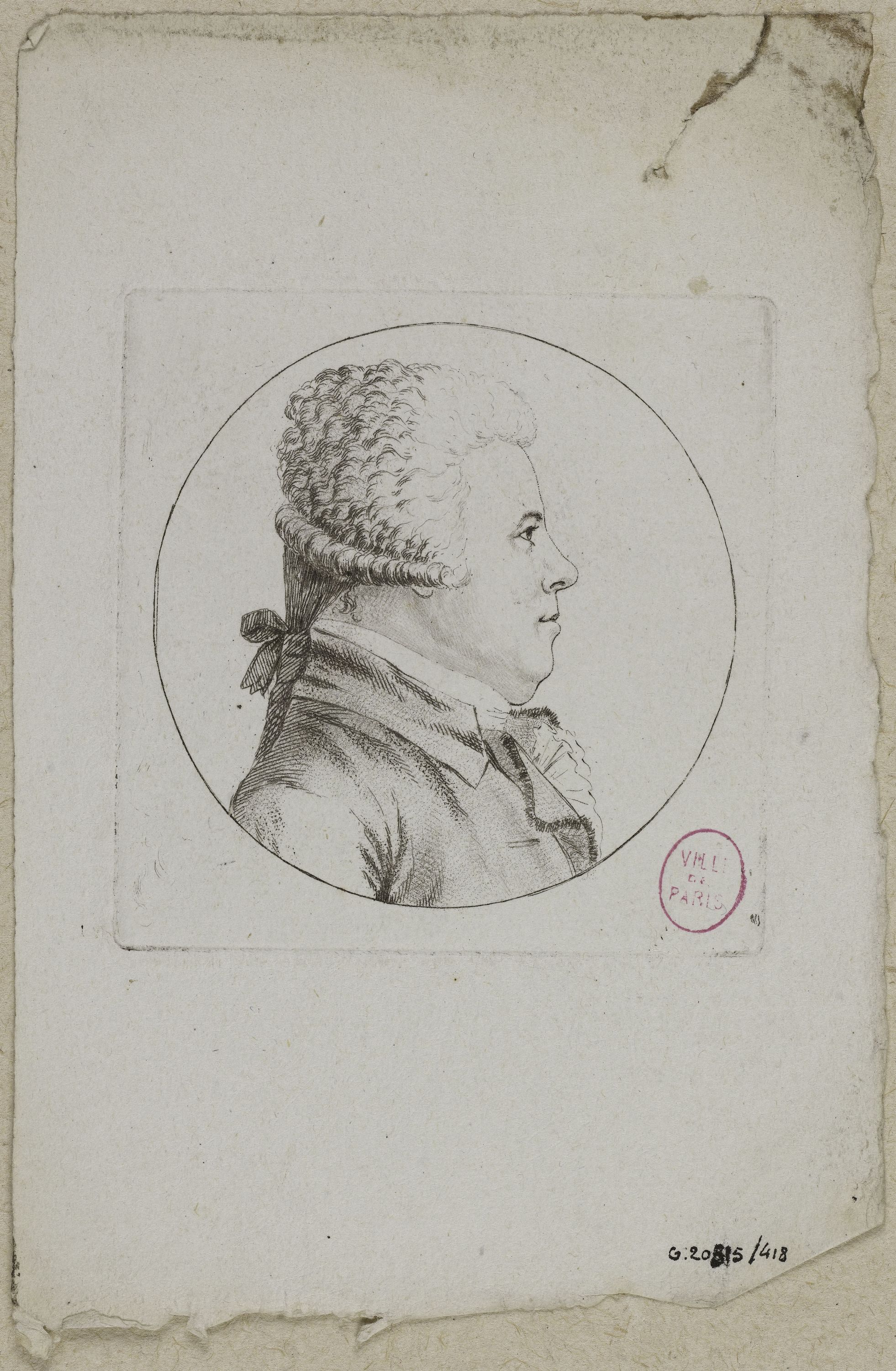 Edmé Quenedey, Portrait d'un homme, fin XVIIIème siècle/début XIXème siècle