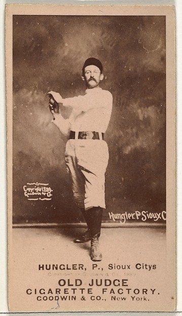 Goodwin & Company, Al C. Hungler, Pitcher, Sioux City Corn Huskers, from the Old Judge series (N172) for Old Judge Cigarettes