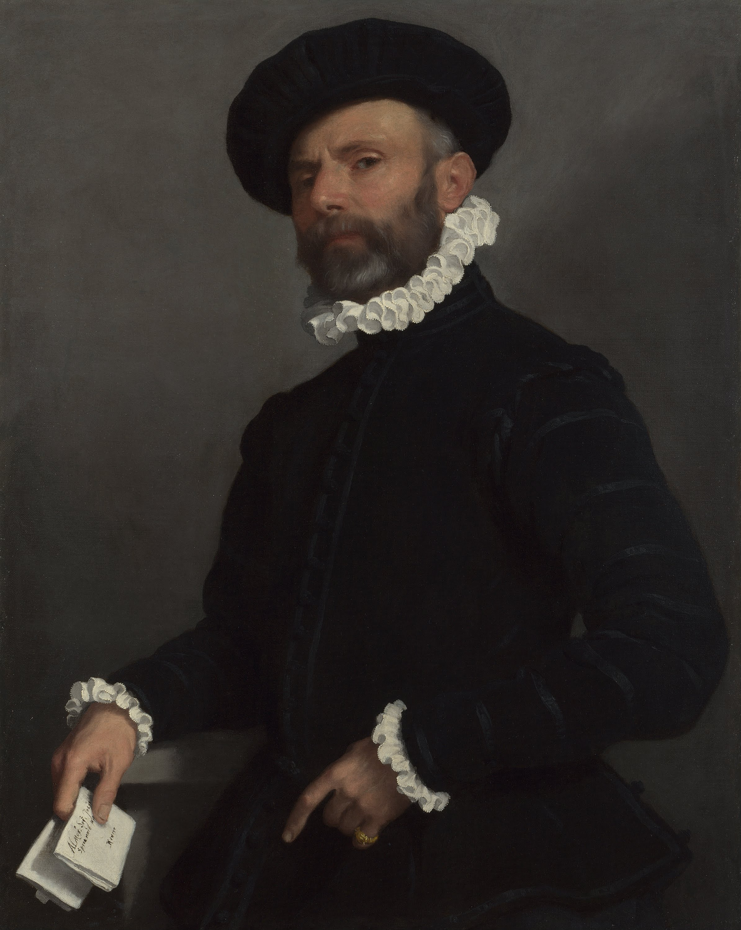 Giovanni Battista Moroni, Man holding a Letter