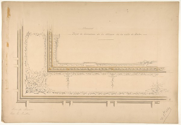 Jules-Edmond-Charles Lachaise, Design for ceiling decoration in the residence of the Duc de Massa on the rue la Boétie, Paris