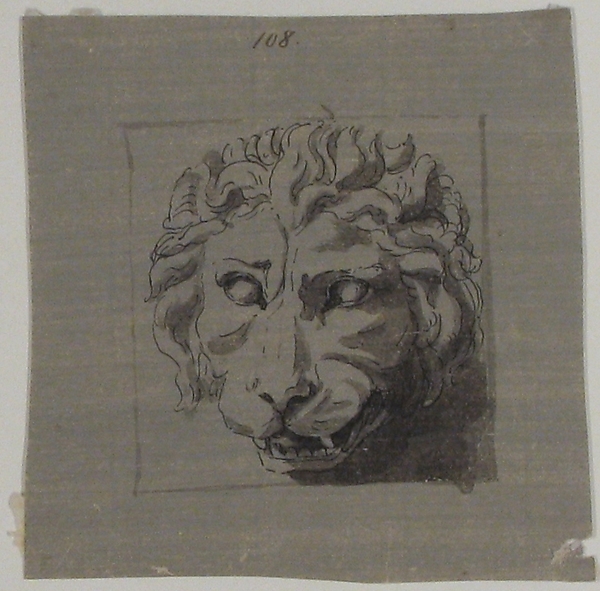 Anonymous, French, 19th century, Design for a Lion's Head Relief