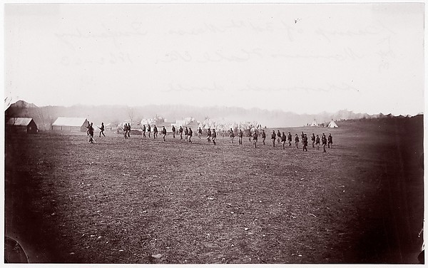 Unknown, Camp of 34th Massachusetts Infantry, Miner's Hill, VA.  Skirmish Drill.