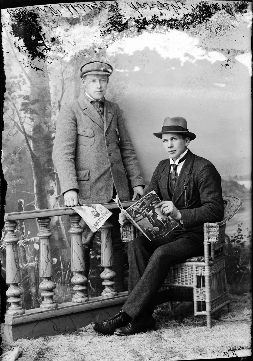 Skötsner-Edhlund, Ateljé Portrait - Edvin Pettersson and a Man, Östhammar, Uppland