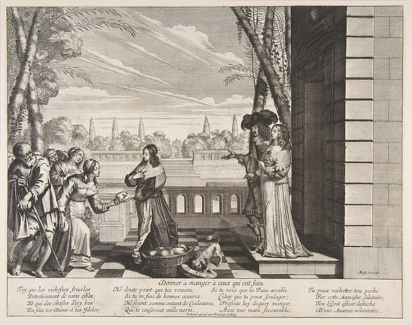 Abraham Bosse, Feeding the Hungry, from "Acts of Mercy" (Les Oeuvres de Miséricorde)