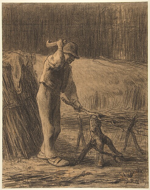 Jean-François Millet, Woodcutter Trimming Faggots