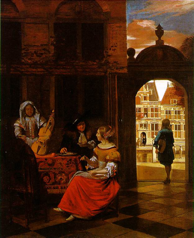 Pieter de Hooch, A Musical Party in a Courtyard