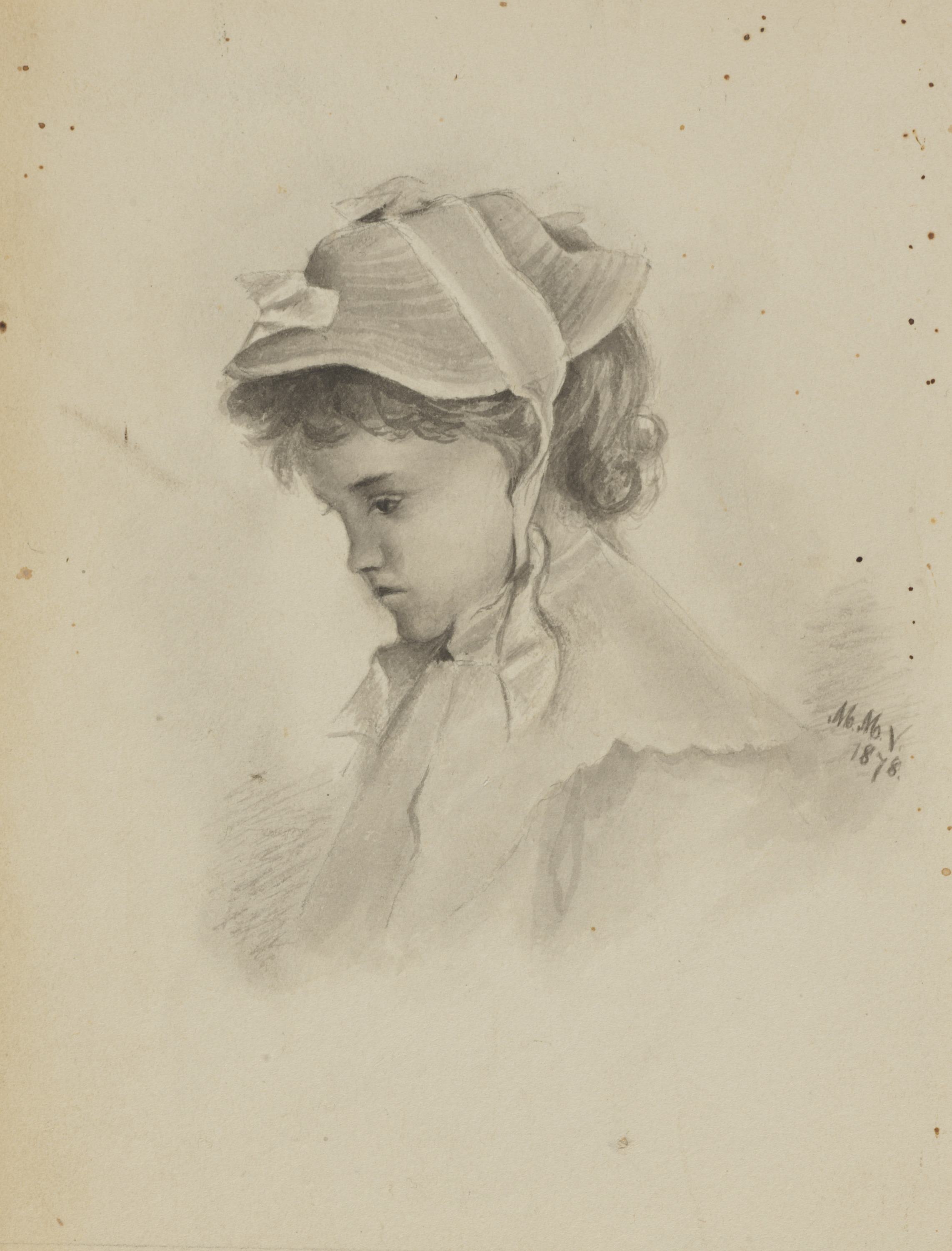 Mary Vaux Walcott, Untitled (Head of a Child Looking Down)