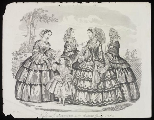 Unknown, London and Paris Fashions for July 1856
