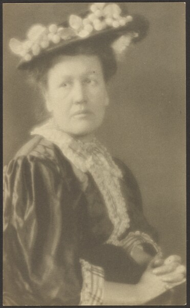 Louis Fleckenstein, [Portrait of a Woman in Hat with Dogwood Flowers]