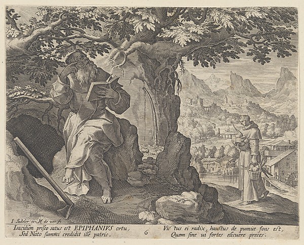 Maerten de Vos, Epiphanius, from "Sylvae Sacrae Monumenta...Anachoretarum"