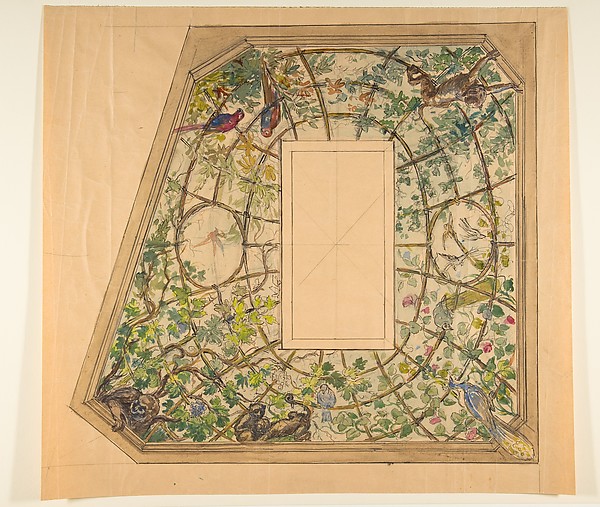 Anonymous, French, 19th century, Design for a ceiling decoration