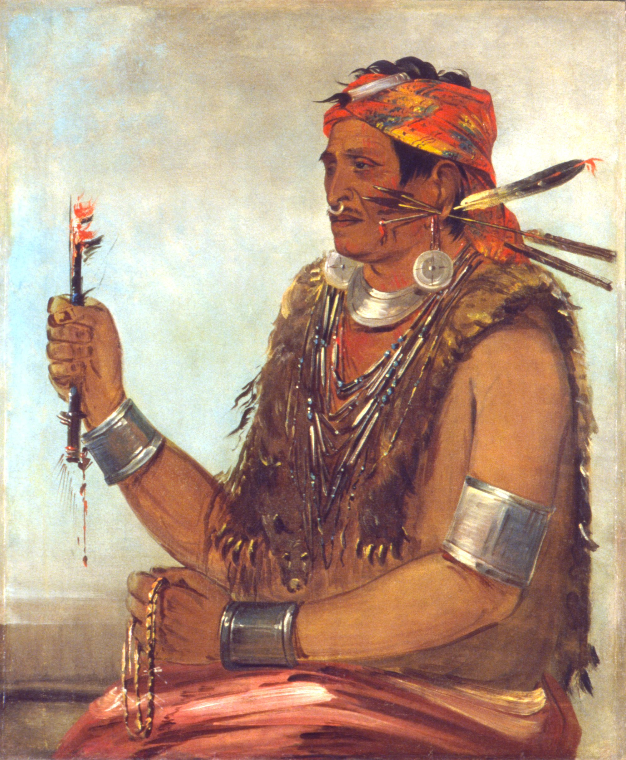 George Catlin, Ten-sqúat-a-way, The Open Door, Known as The Prophet, Brother of Tecumseh