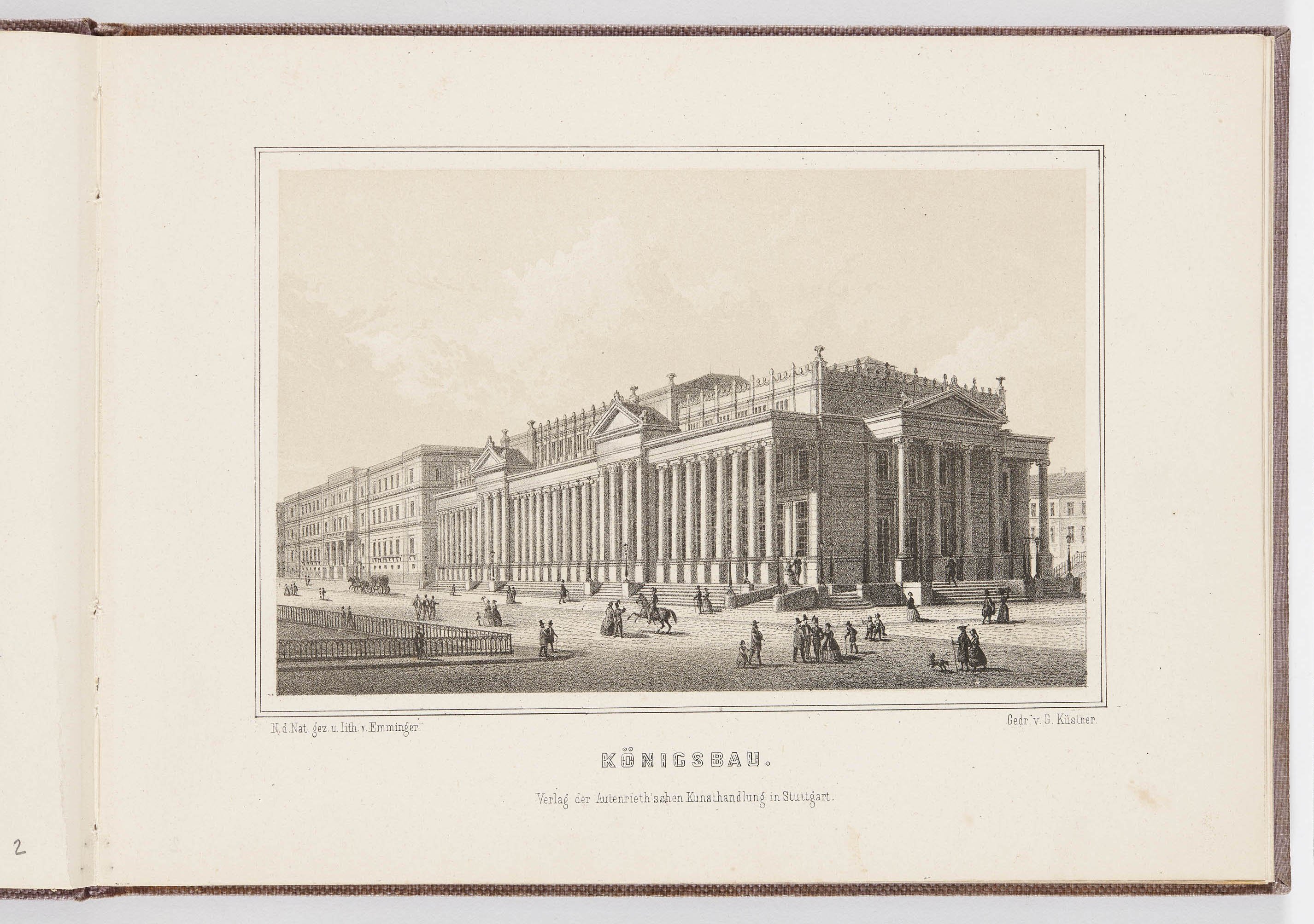 Eberhard Emminger, "Album von Stuttgart", Blatt 3: "Königsbau."