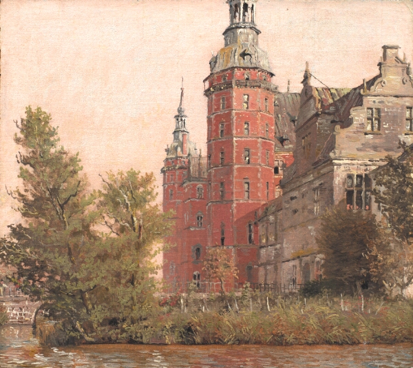 Christen Købke, Frederiksborg Slot. Parti ved Møntbroen. Studie