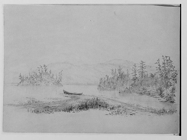 Thomas Hewes Hinckley, Lake View with Dinghy [Long Lake?] (from Sketchbook)