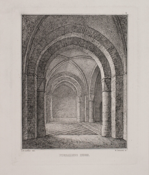 Julius Magnus-Petersen, Bergen klosterkirke. Forhallens indre