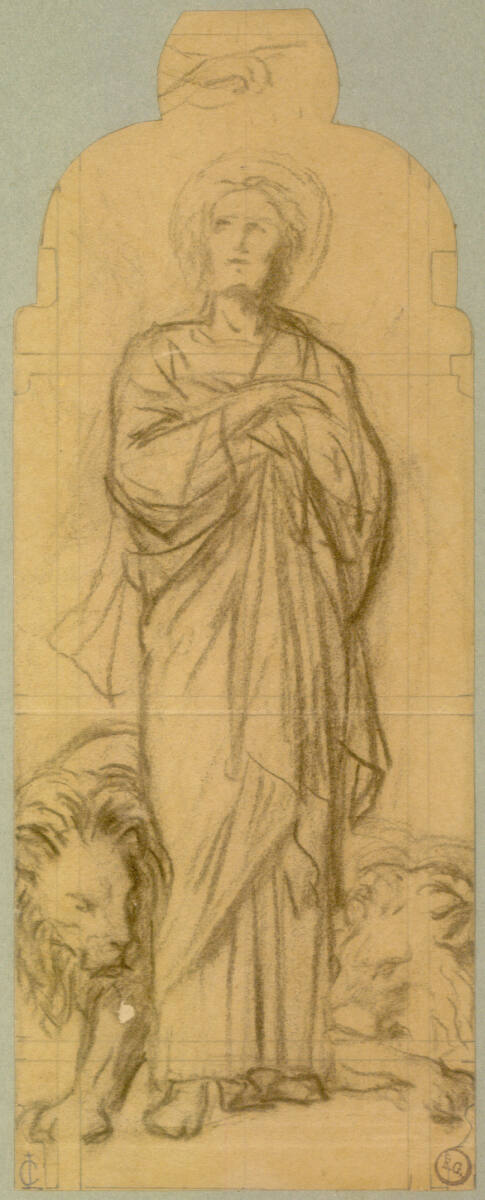 ClaudiusLavergne, Daniel mit zwei Löwen (Entwurf für ein Glasfenster für die Kirche La Sagesse in Saint-Laurent-sur-Sèvre)