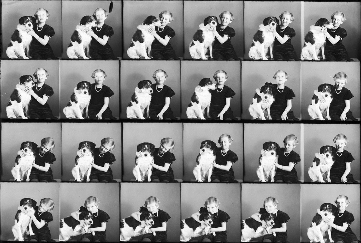 Skötsner-Edhlund, Ulla Pettersson Edberg från Östhammar med hunden Ruff, Uppland 1937