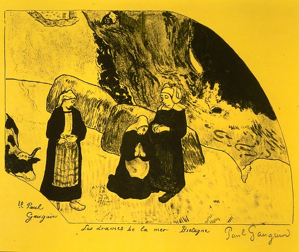 Paul Gauguin, The Drama of the Sea, Brittany, from the "Volpini Suite: Dessins lithographiques"