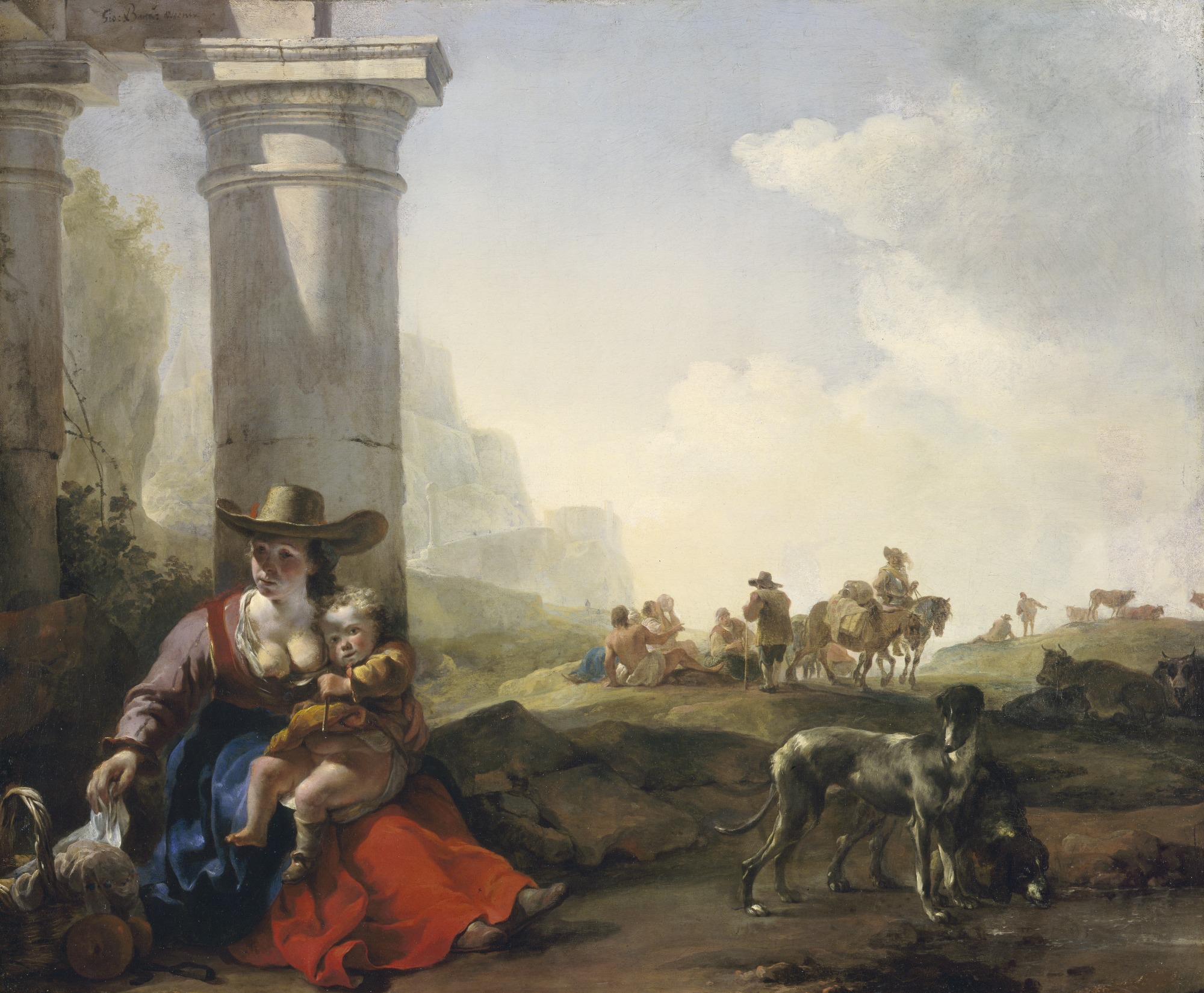 Jan Baptist Weenix, Italian Peasants among Ruins